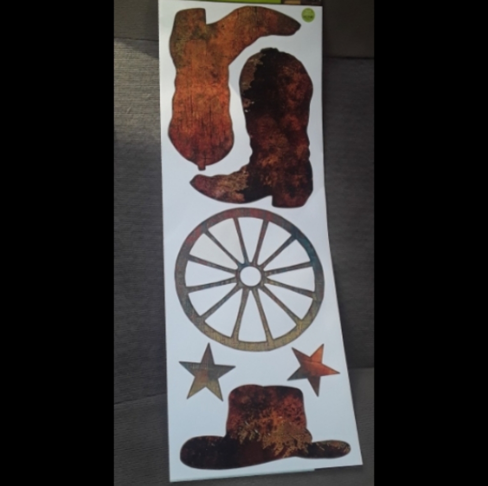 Main St Cowboy Country Wall Stickers Sheet
